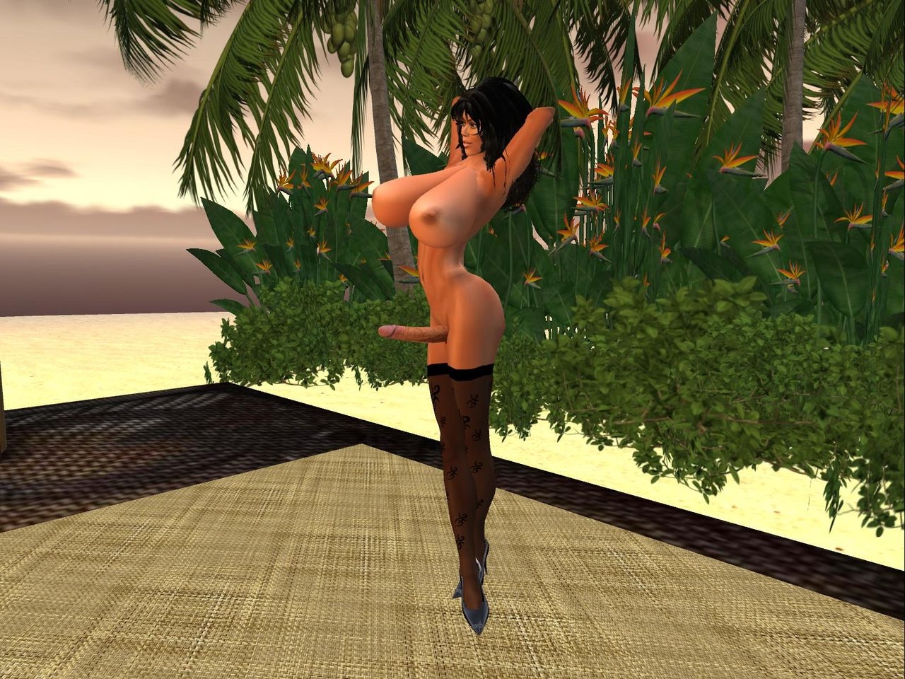 Shemale Luvi poses in Second Life 12