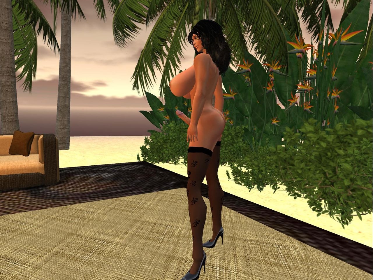 Shemale Luvi poses in Second Life 17