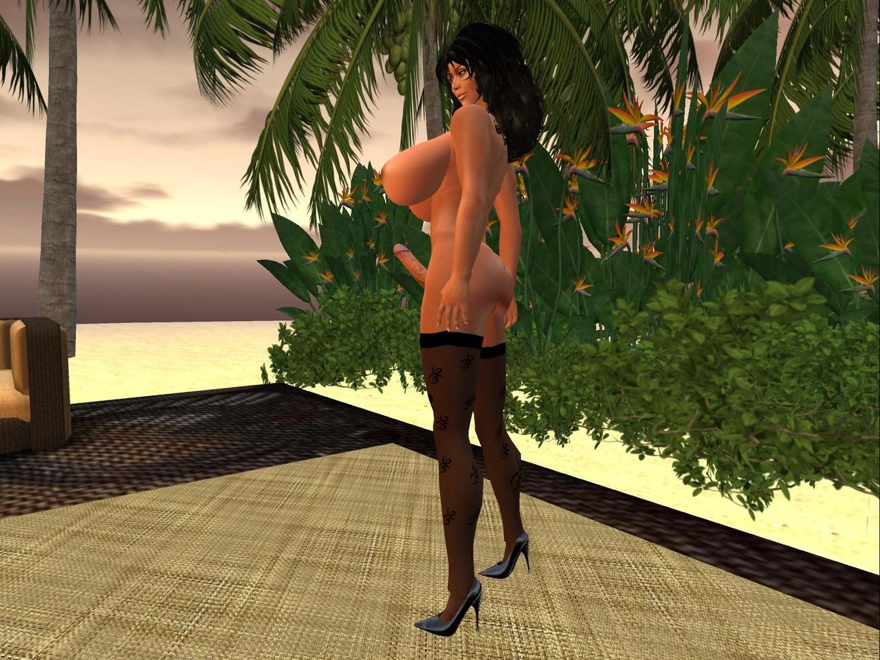 Shemale Luvi poses in Second Life 18